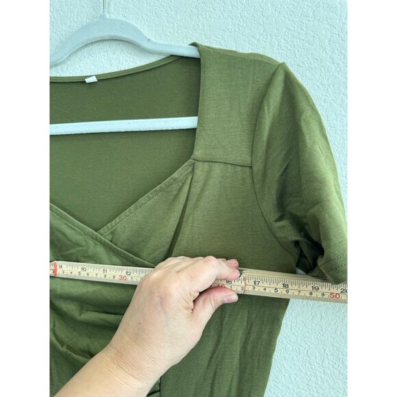 NWOT Charmyi Tshirt Dress With Pockets Green Flowy Comfy Casual Summer Large - Picture 2 of 8